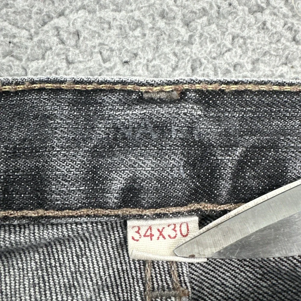 Banana Republic Authentic Straight Leg Jeans Men 34x30 Blue Whiskered Dark Wash
